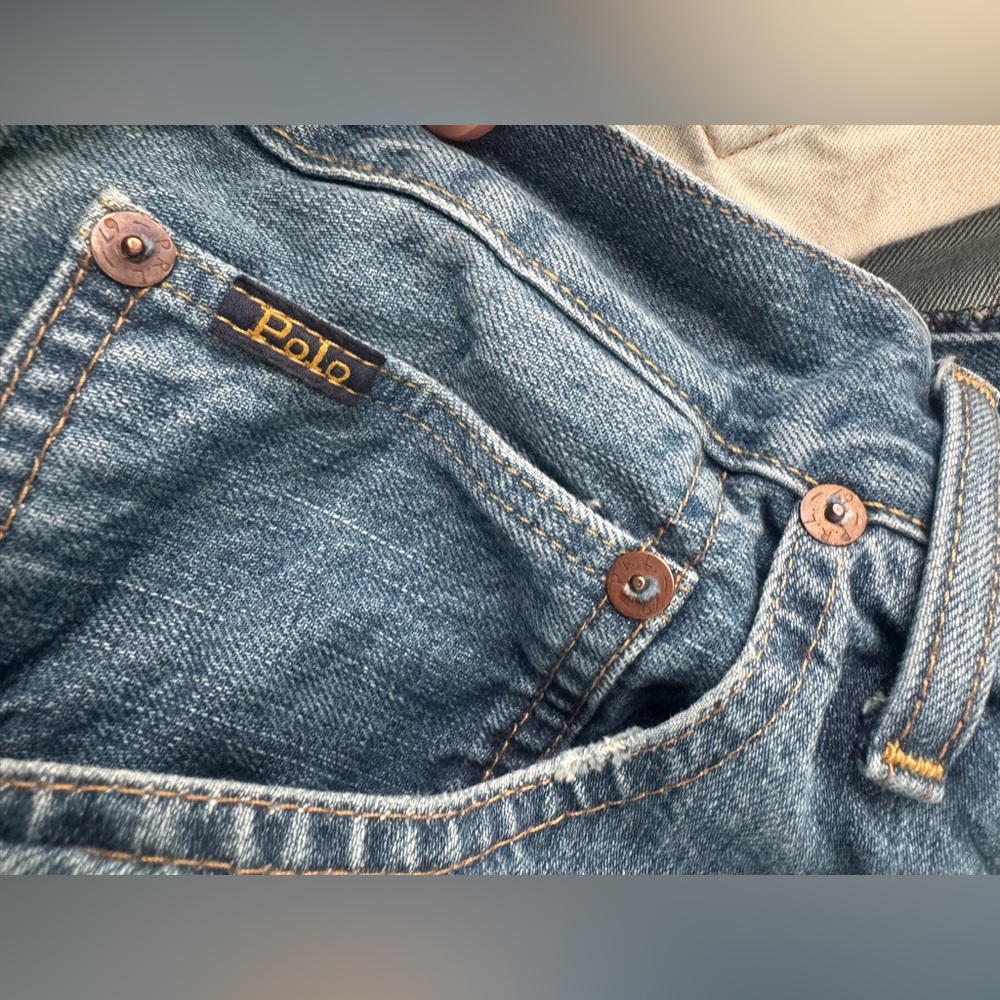 Vintage Polo Ralph Lauren Medium Wash Hamptons Relax Straight Denim Jeans 44Bx34 - Picture 10 of 16